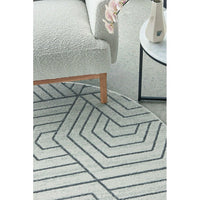 Verona 1427 Cream Grey Geometric Pattern Modern Round Rug - Rugs Of Beauty - 3