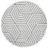 Verona 1427 Cream Grey Geometric Pattern Modern Round Rug - Rugs Of Beauty - 1