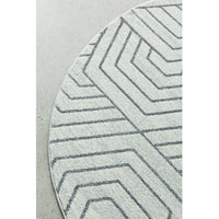 Verona 1427 Cream Grey Geometric Pattern Modern Round Rug - Rugs Of Beauty - 5