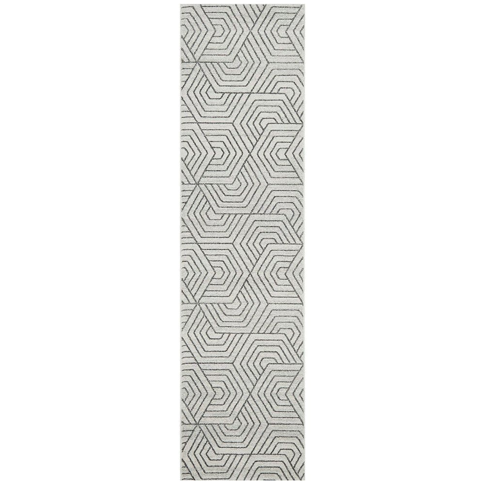 Verona 1427 Cream Grey Geometric Pattern Modern Runner Rug - Rugs Of Beauty - 1