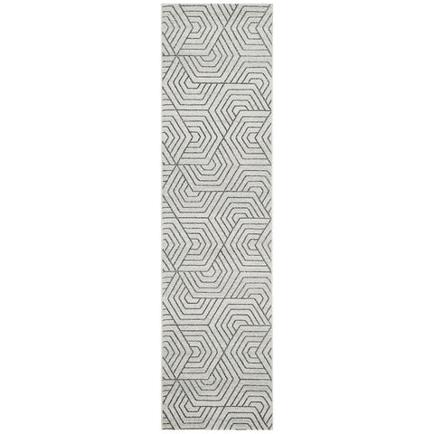 Verona 1427 Cream Grey Geometric Pattern Modern Runner Rug - Rugs Of Beauty - 1