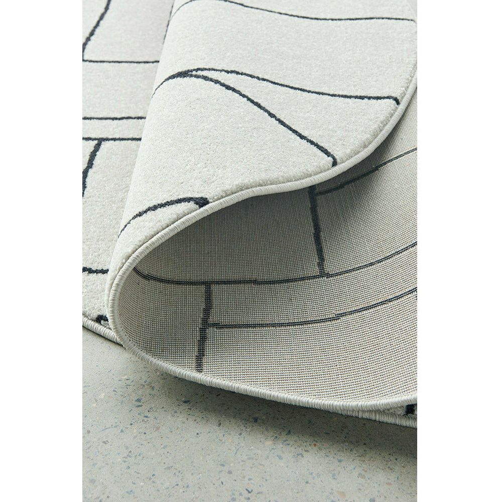 Verona 1428 Cream Black Pattern Abstract Modern Round Rug - Rugs Of Beauty - 6