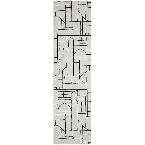Verona 1428 Cream Black Pattern Abstract Modern Runner Rug - Rugs Of Beauty - 1