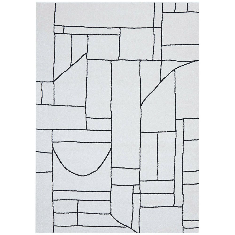 Verona 1428 Cream Black Pattern Abstract Modern Rug - Rugs Of Beauty - 1