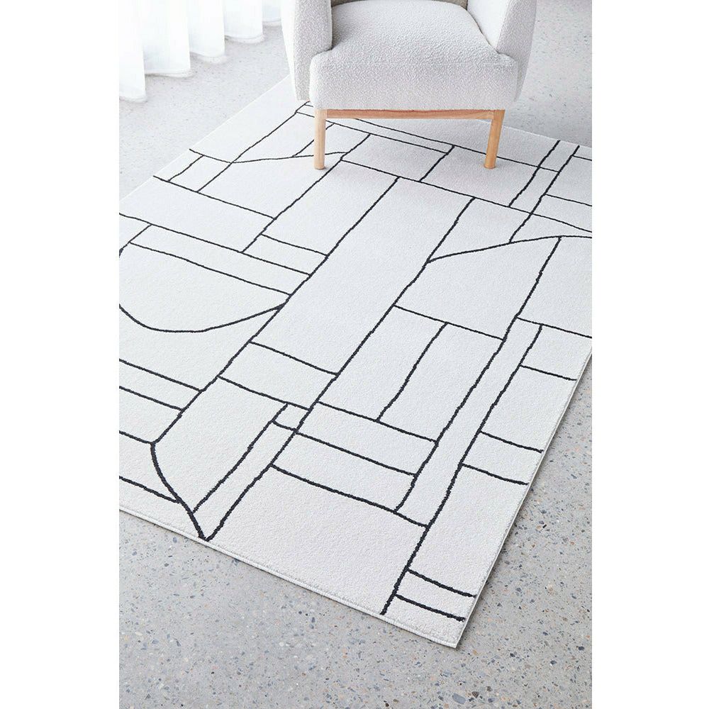 Verona 1428 Cream Black Pattern Abstract Modern Rug - Rugs Of Beauty - 2