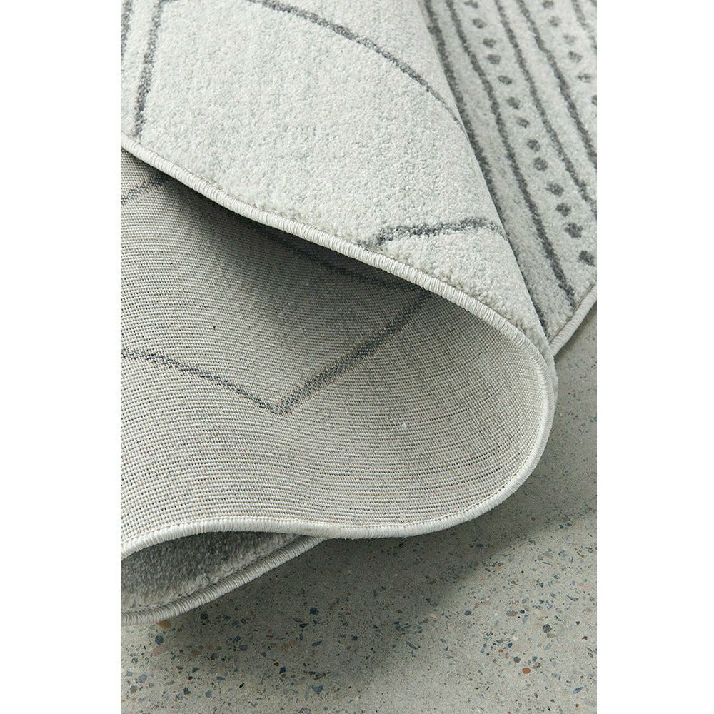 Verona 1429 Off White Grey Tribal Patterned Modern Round Rug - Rugs Of Beauty - 6