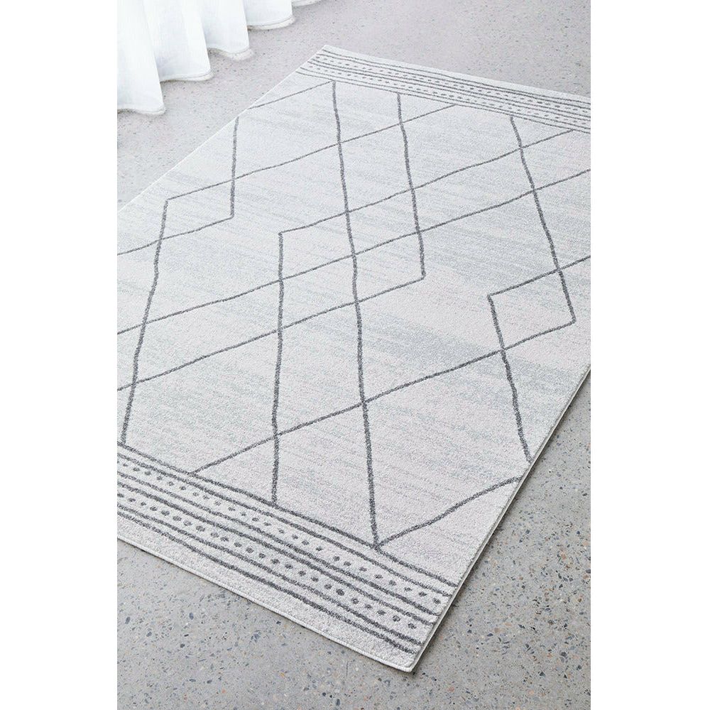 Verona 1429 Off White Grey Tribal Patterned Modern Rug - Rugs Of Beauty - 3