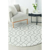 Verona 1430 Cream Grey Geometric Pattern Modern Round Rug - Rugs Of Beauty - 2
