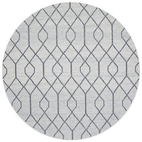 Verona 1430 Cream Grey Geometric Pattern Modern Round Rug - Rugs Of Beauty - 1