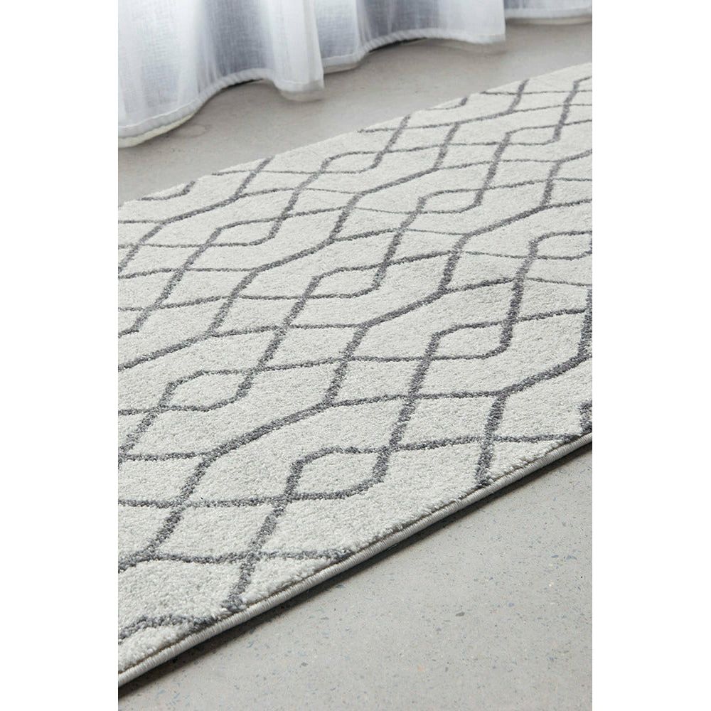 Verona 1430 Cream Grey Geometric Pattern Modern Runner Rug - Rugs Of Beauty - 3