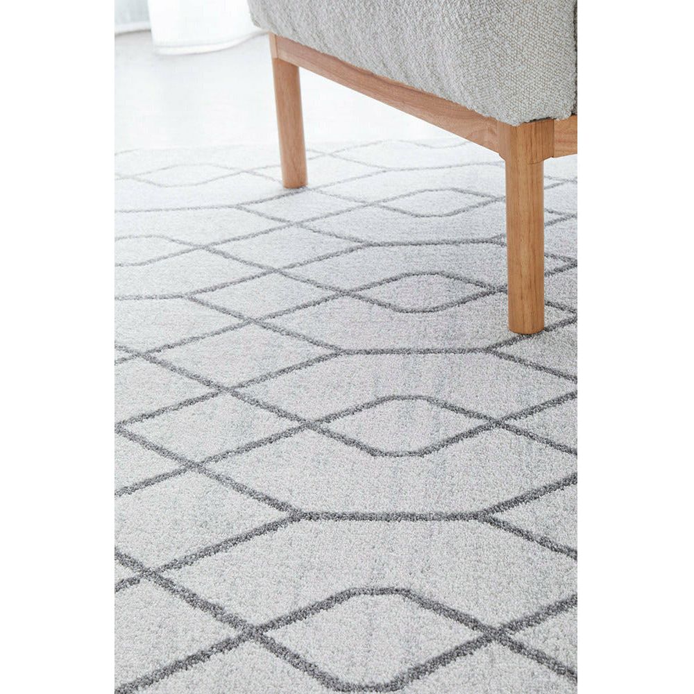 Verona 1430 Cream Grey Geometric Pattern Modern Rug - Rugs Of Beauty - 2