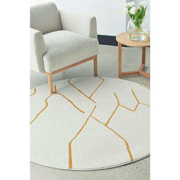 Verona 1431 Gold Modern Round Rug - Rugs Of Beauty - 2