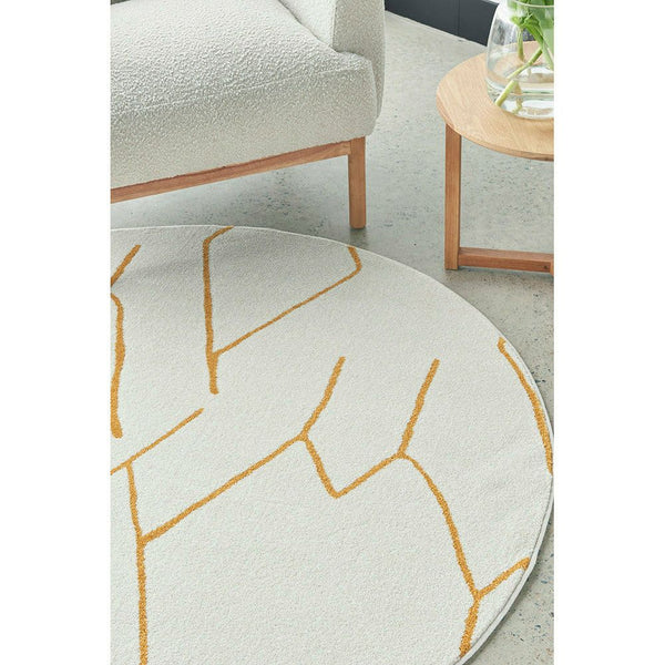 Verona 1431 Gold Modern Round Rug - Rugs Of Beauty - 3