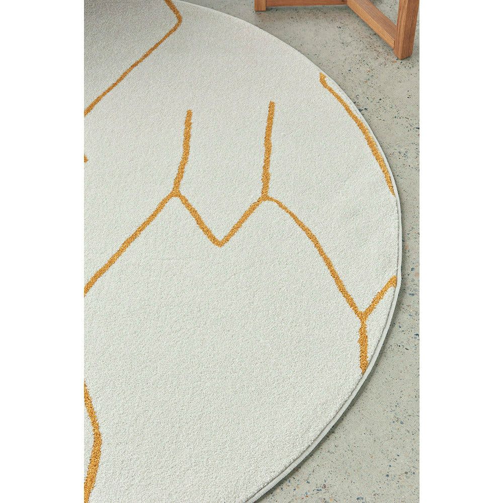 Verona 1431 Gold Modern Round Rug - Rugs Of Beauty - 5