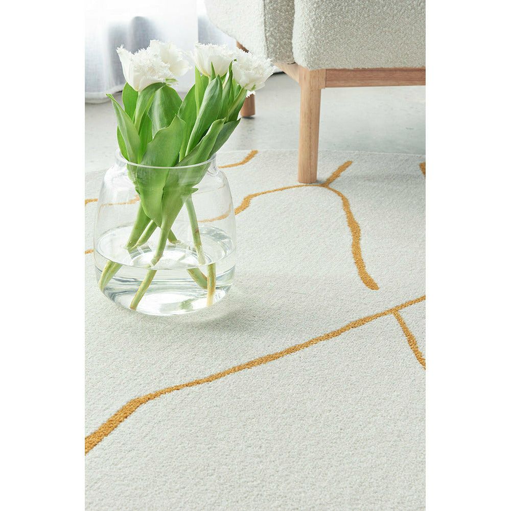 Verona 1431 Gold Modern Round Rug - Rugs Of Beauty - 4