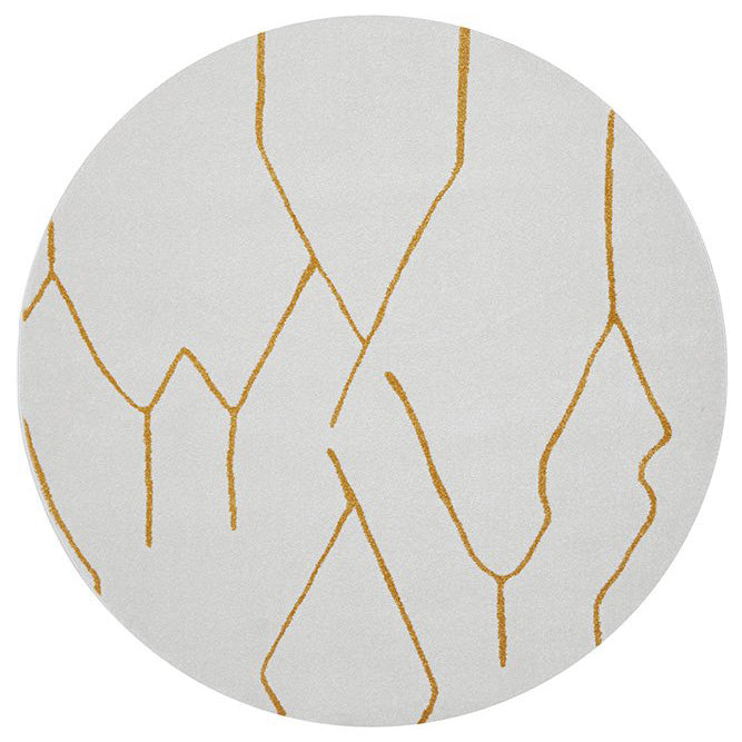 Verona 1431 Gold Modern Round Rug - Rugs Of Beauty - 1