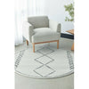Verona 1434 Cream Grey Diamond Pattern Modern Round Rug - Rugs Of Beauty - 2