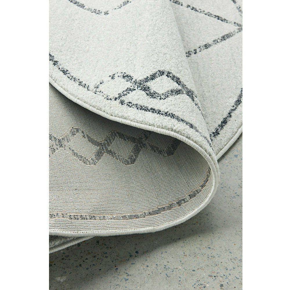 Verona 1434 Cream Grey Diamond Pattern Modern Round Rug - Rugs Of Beauty - 6