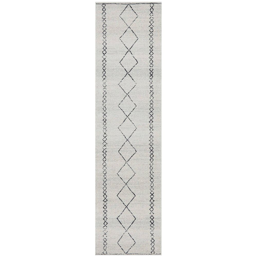 Verona 1434 Cream Grey Diamond Pattern Modern Runner Rug - Rugs Of Beauty - 1