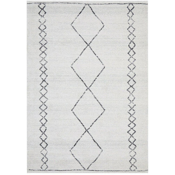 Verona 1434 Cream Grey Diamond Pattern Modern Rug - Rugs Of Beauty - 1