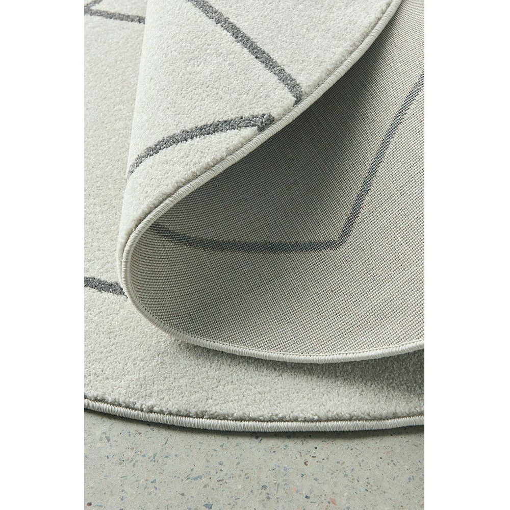 Verona 1435 Cream Grey Diamond Pattern Modern Round Rug - Rugs Of Beauty - 7
