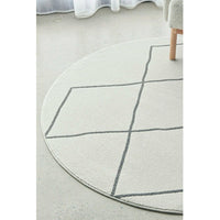 Verona 1435 Cream Grey Diamond Pattern Modern Round Rug - Rugs Of Beauty - 5