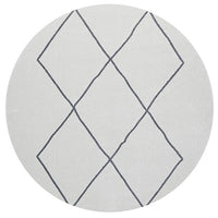 Verona 1435 Cream Grey Diamond Pattern Modern Round Rug - Rugs Of Beauty - 1