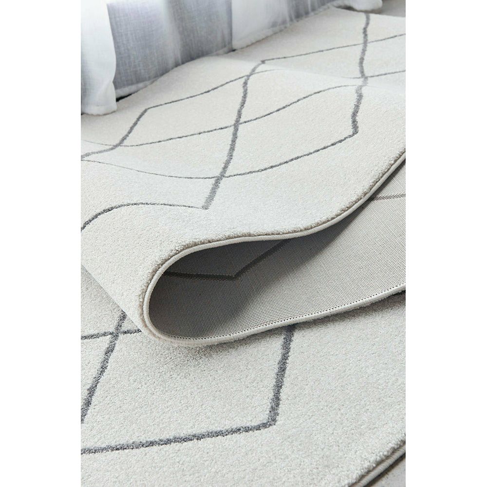 Verona 1435 Cream Grey Diamond Pattern Modern Runner Rug - Rugs Of Beauty - 4