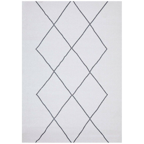 Verona 1435 Cream Grey Diamond Pattern Modern Rug - Rugs Of Beauty - 1
