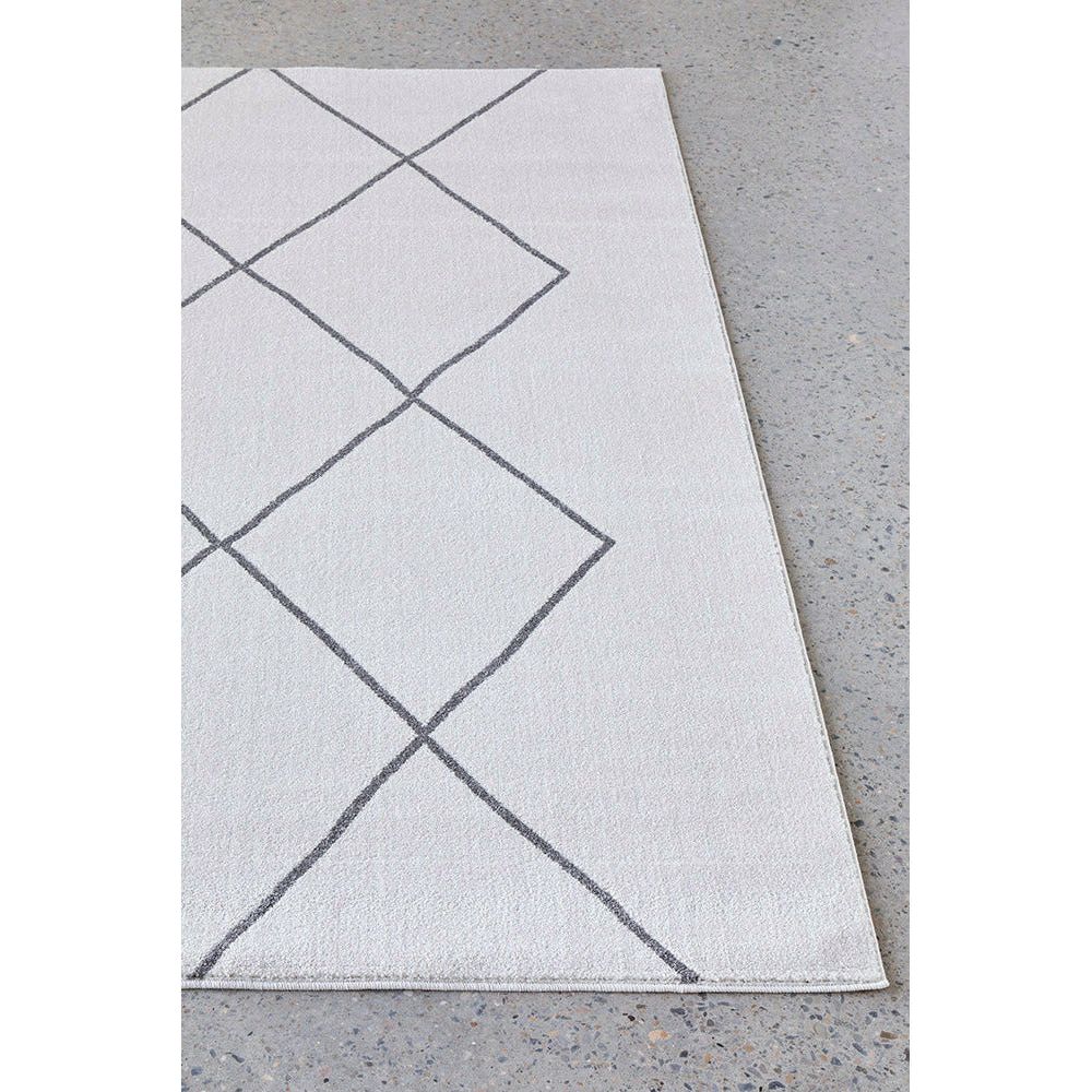 Verona 1435 Cream Grey Diamond Pattern Modern Rug - Rugs Of Beauty - 4