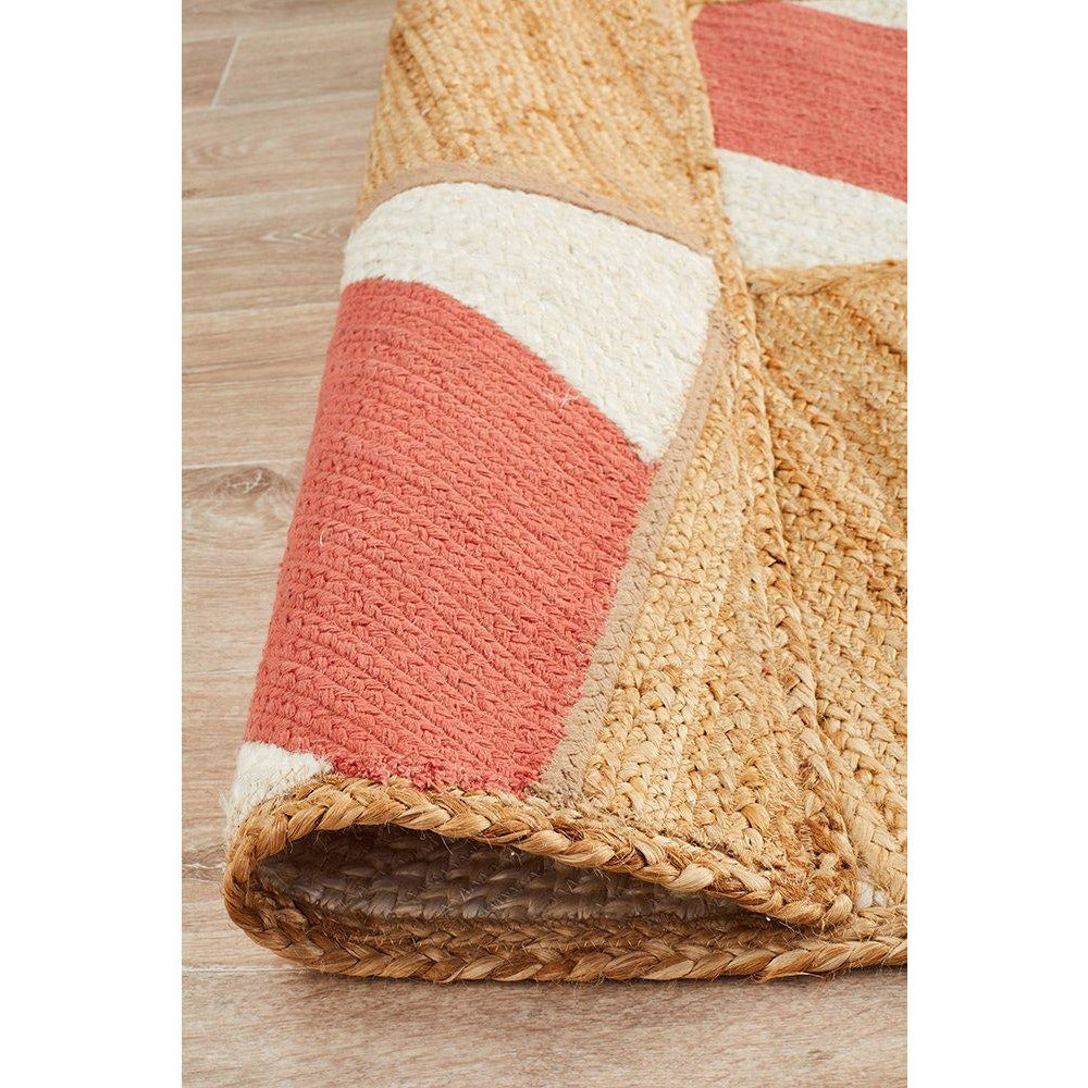 Haba 725 Coral Natural Modern Jute Cotton Rug - Rugs Of Beauty - 5