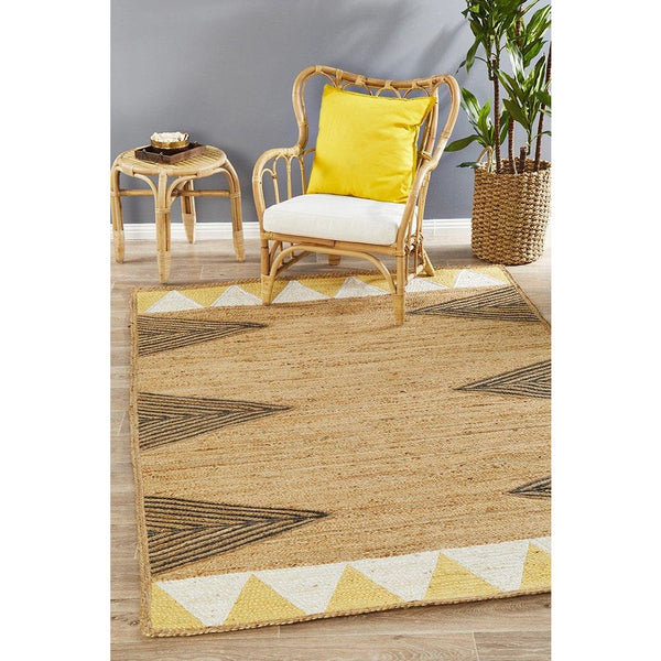 Haba 735 Yellow Natural Modern Jute Rug - Rugs Of Beauty - 2
