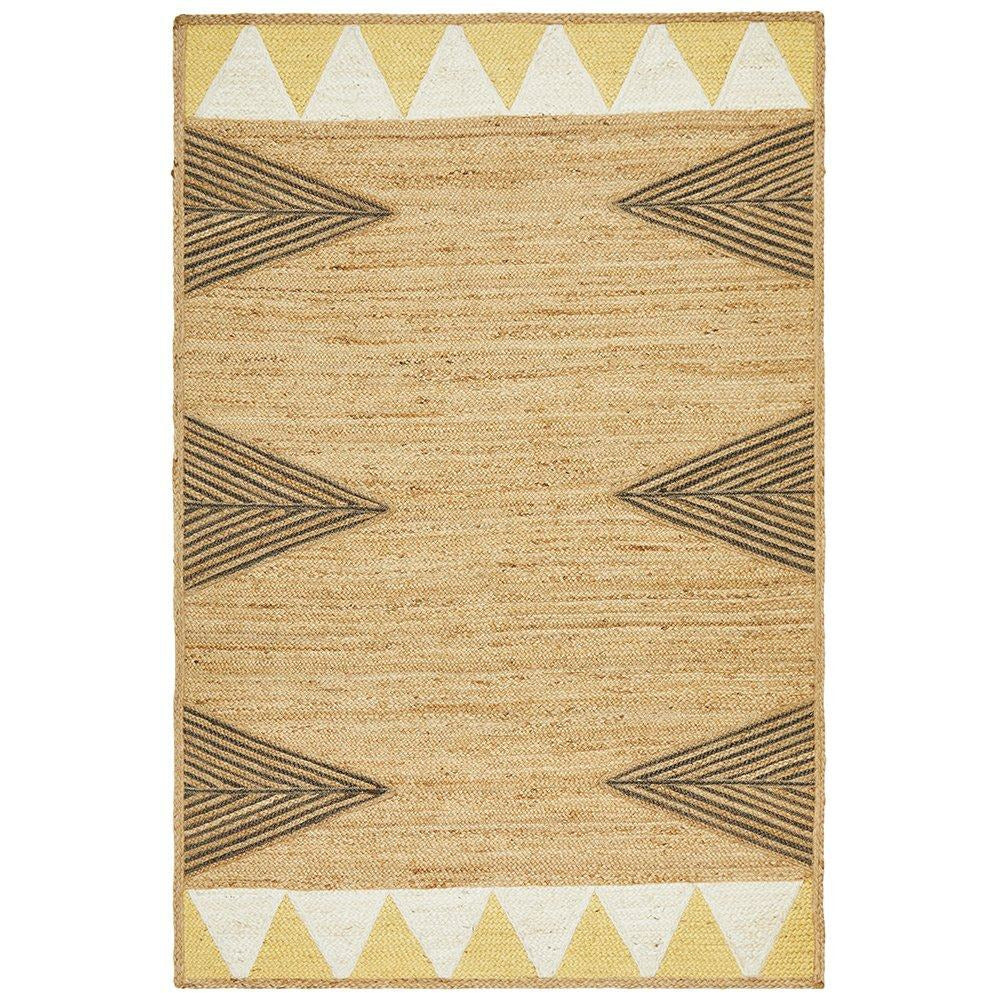 Haba 735 Yellow Natural Modern Jute Rug - Rugs Of Beauty - 1