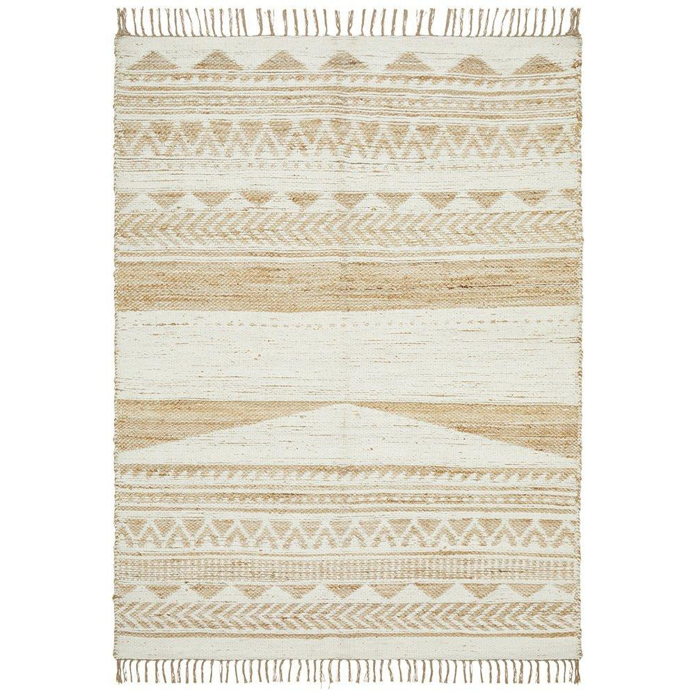 Haba 745 White Natural Modern Jute Cotton Rug - Rugs Of Beauty - 1