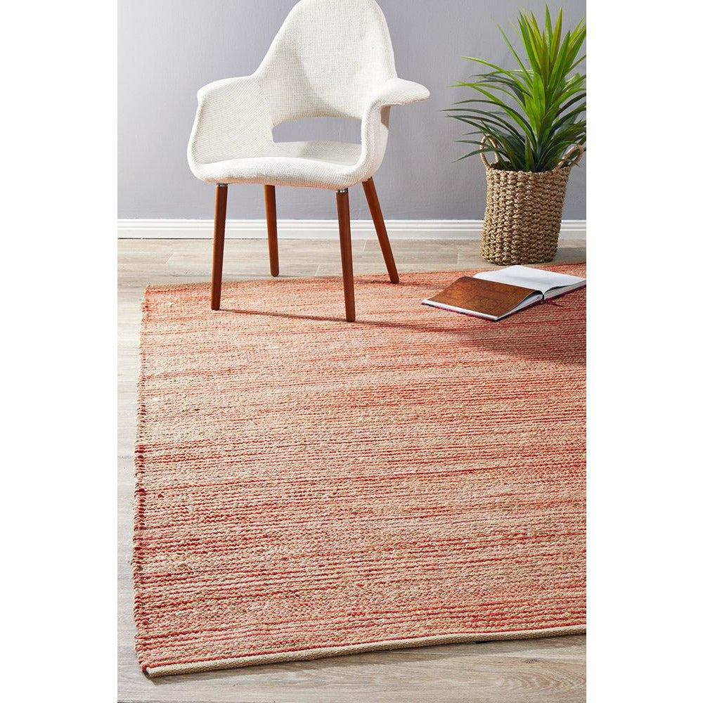 Haba 755 Coral Natural Modern Jute Cotton Rug - Rugs Of Beauty - 2