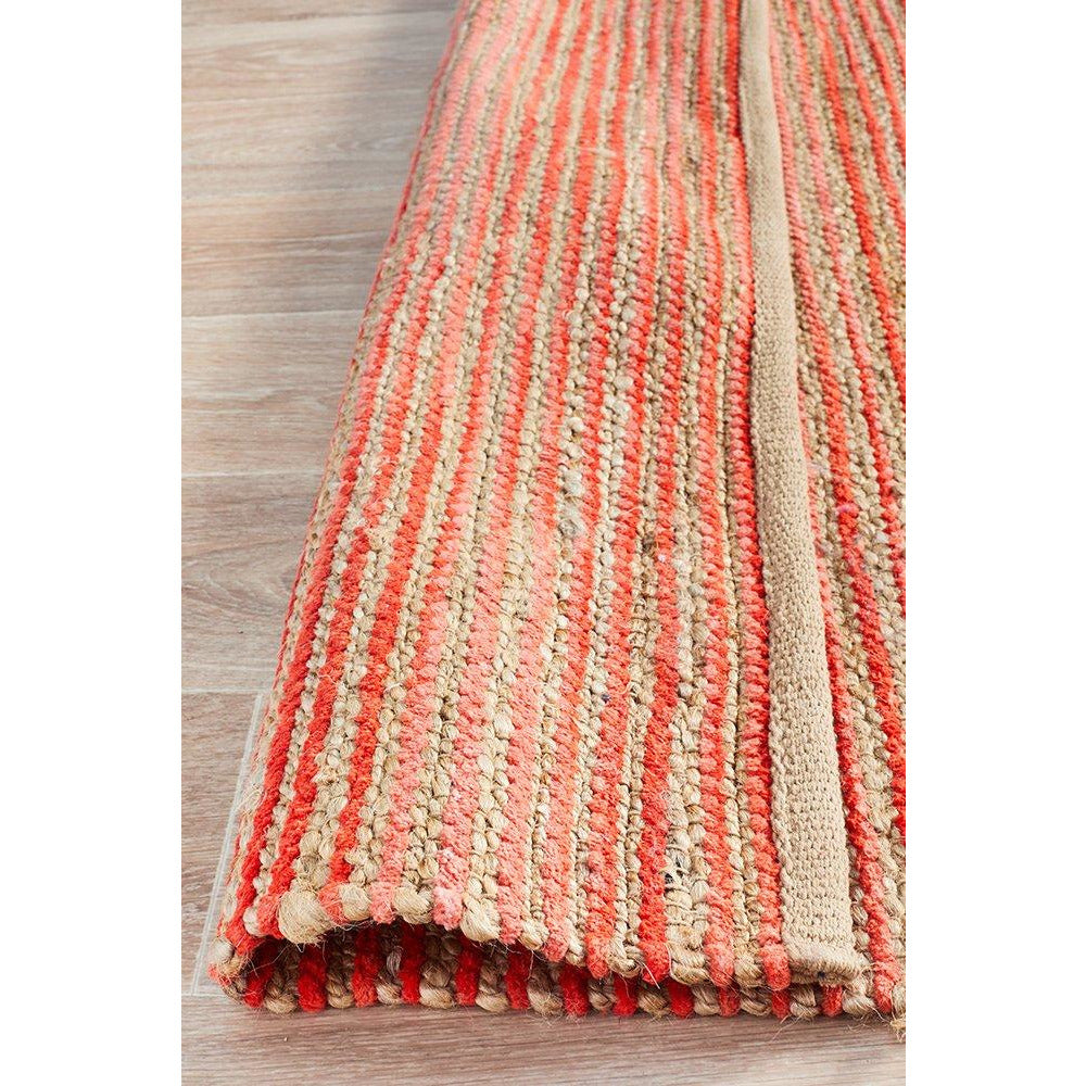 Haba 755 Coral Natural Modern Jute Cotton Rug - Rugs Of Beauty - 7
