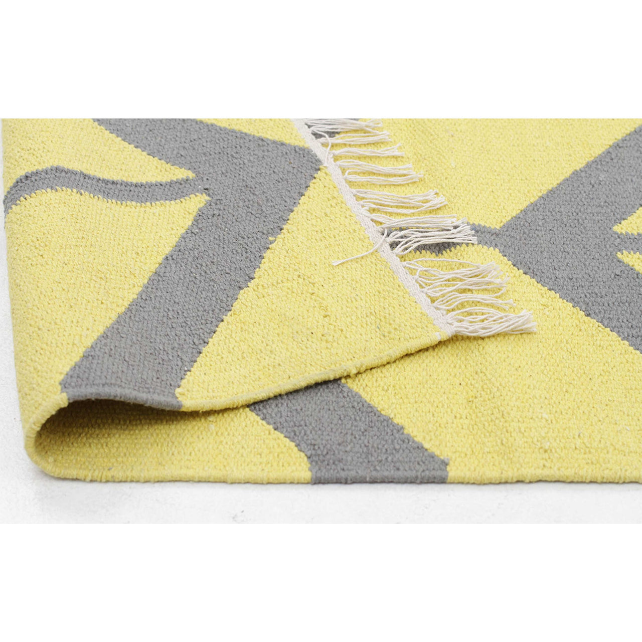 Wexford 721 Yellow Cotton Designer Rug - Rugs Of Beauty - 4