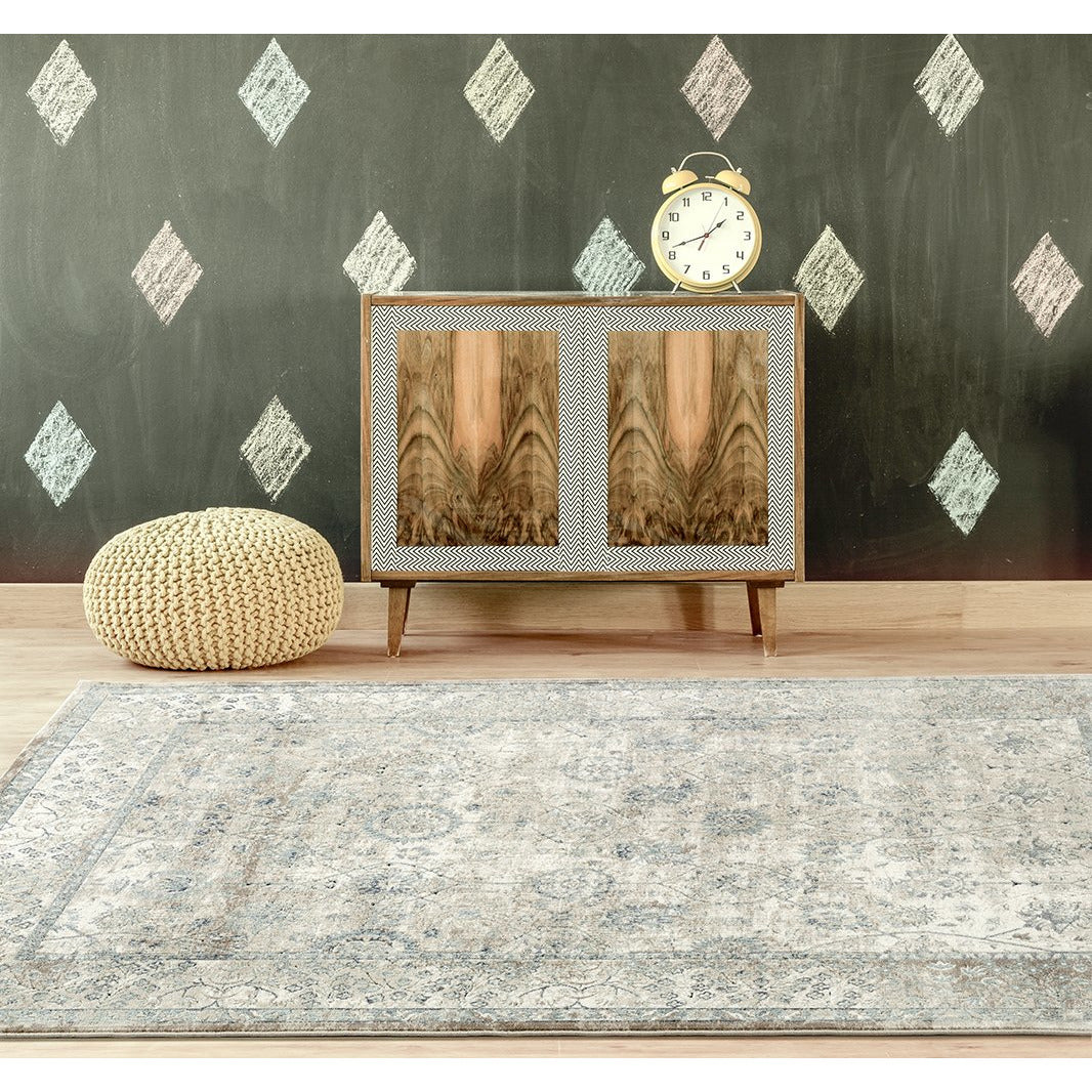Cebu 754 Cream Faded Traditional Patterned Rug - Rugs Of Beauty - 2