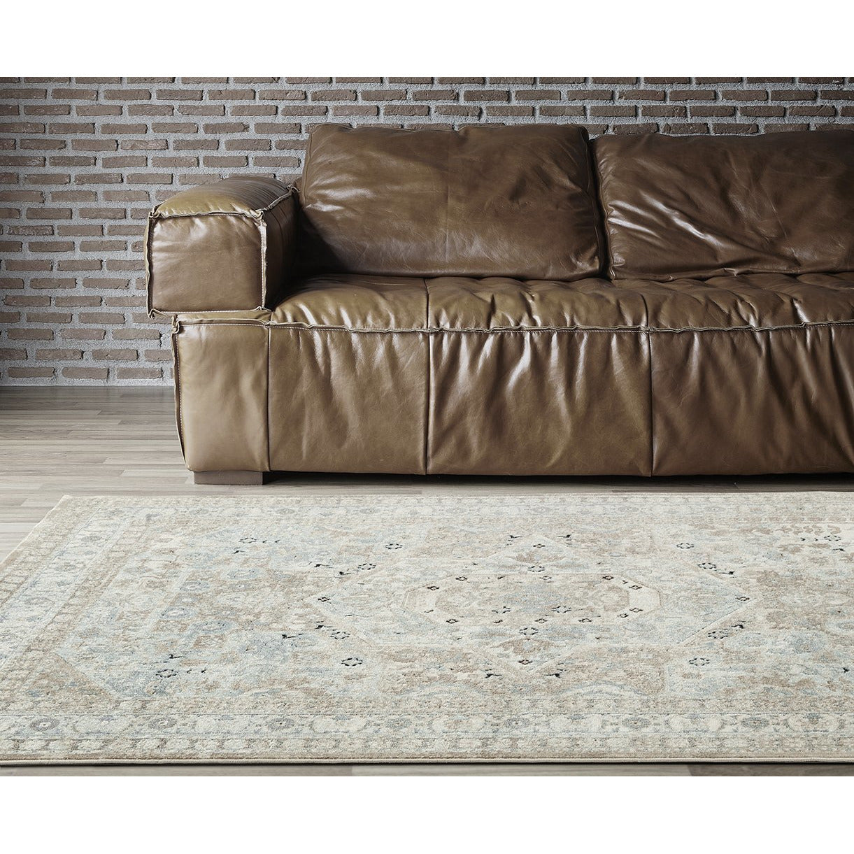 Cebu 758 Green Beige Faded Decorative Border Traditional Patterned Rug - Rugs Of Beauty - 2