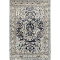 Cebu 758 Blue Beige Border Faded Traditional Patterned Rug - Rugs Of Beauty - 1