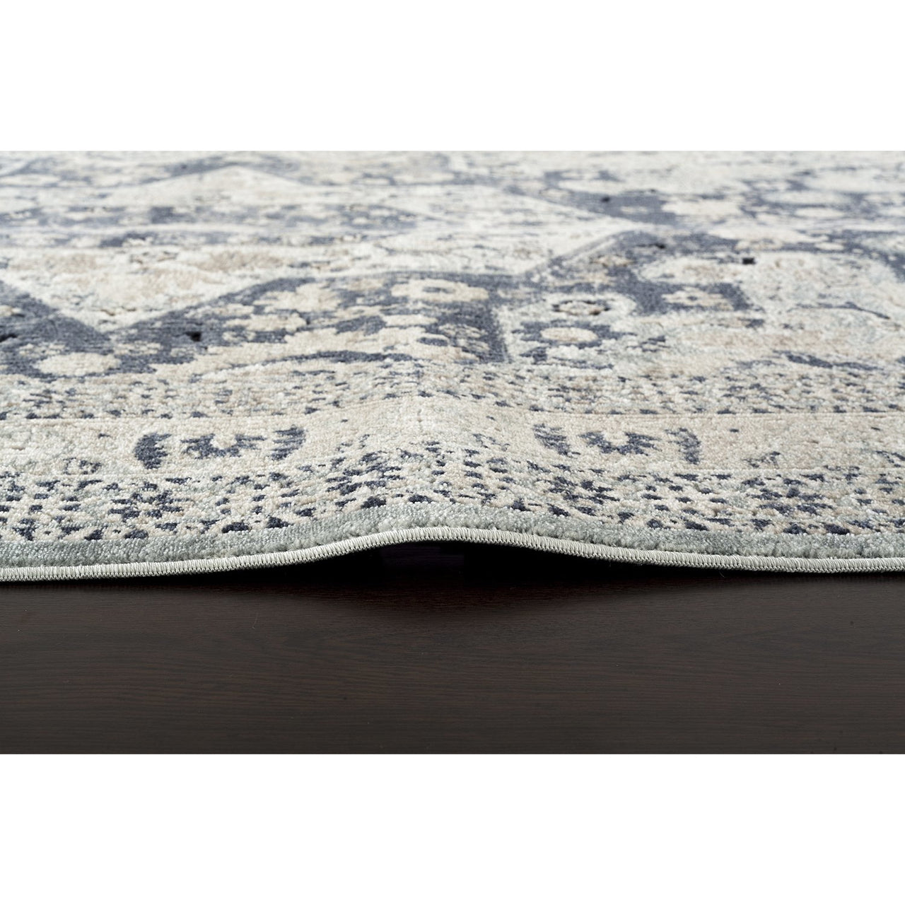 Cebu 758 Blue Beige Border Faded Traditional Patterned Rug - Rugs Of Beauty - 3