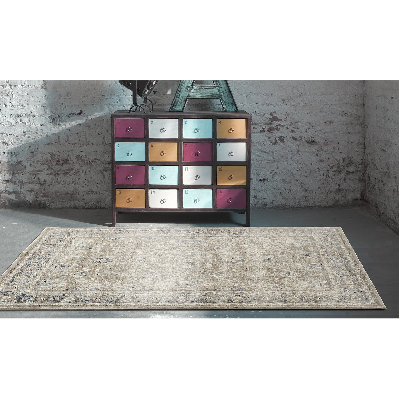 Cebu 760 Cream Border Faded Traditional Patterned Rug - Rugs Of Beauty - 5