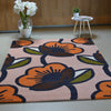 Orla Kiely Passion Flower Pink 059602 Designer Wool Rug - Rugs Of Beauty - 3