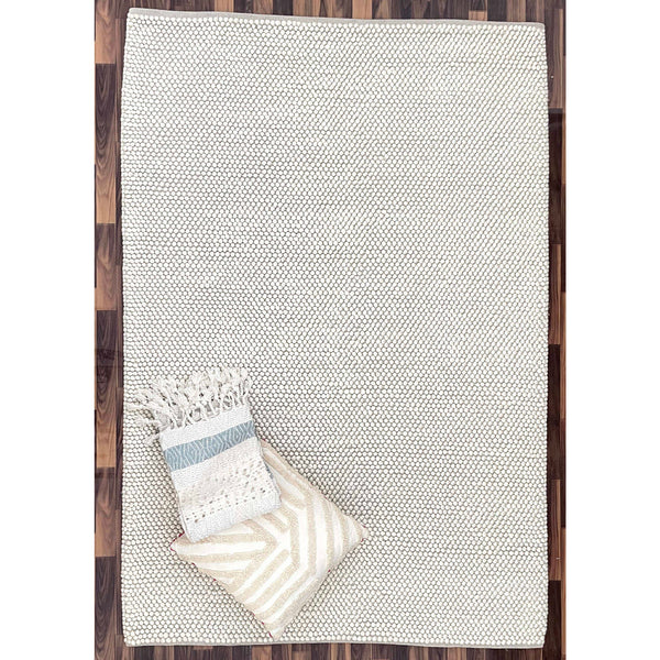 Bordeaux 1601 Wool Polyester White Modern Rug