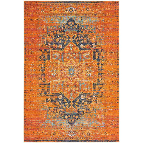 Kahn 881 Rust Multi Colour Transitional Medallion Patterned Rug - Rugs Of Beauty - 1