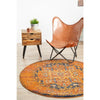 Kahn 881 Rust Multi Colour Transitional Medallion Patterned Round Rug - Rugs Of Beauty - 2