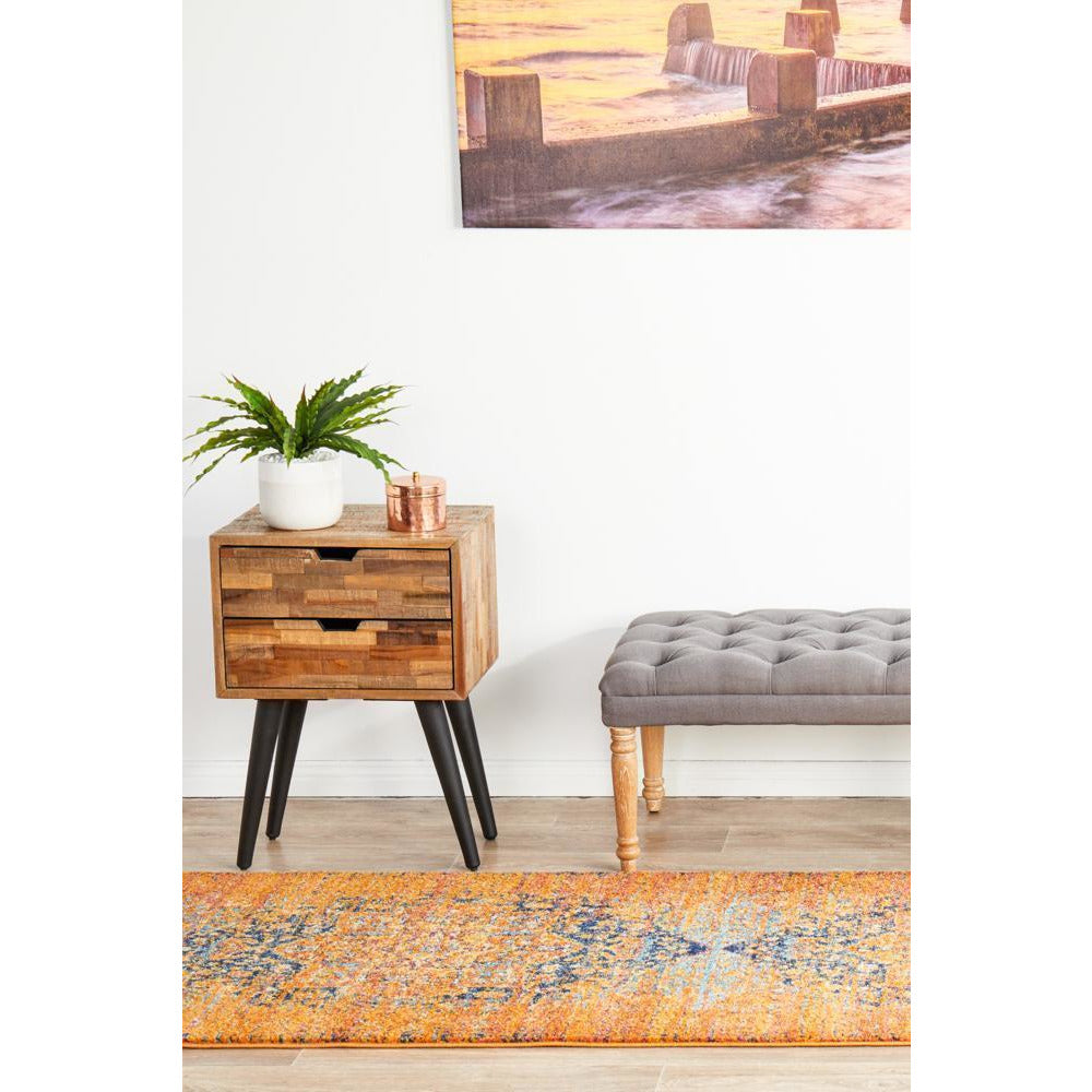 Kahn 881 Rust Multi Colour Transitional Medallion Patterned Runner Rug - Rugs Of Beauty - 4