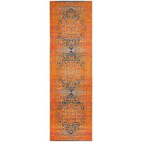 Kahn 881 Rust Multi Colour Transitional Medallion Patterned Runner Rug - Rugs Of Beauty - 1