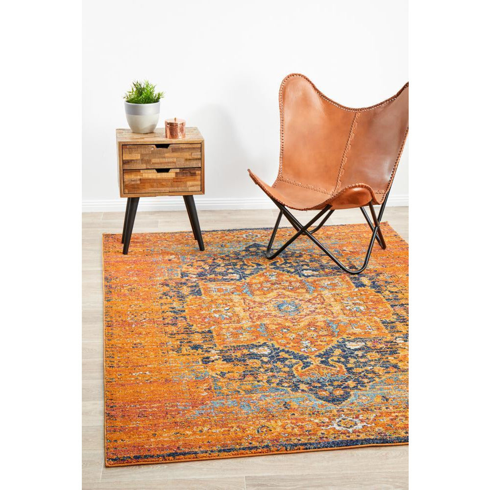 Kahn 881 Rust Multi Colour Transitional Medallion Patterned Rug - Rugs Of Beauty - 2