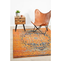 Kahn 881 Rust Multi Colour Transitional Medallion Patterned Rug - Rugs Of Beauty - 2